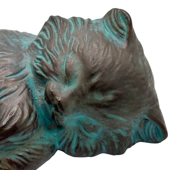 Ceramic Pottery Cat Figurine Vintage With Look Of Patina - Picture 2 of 10